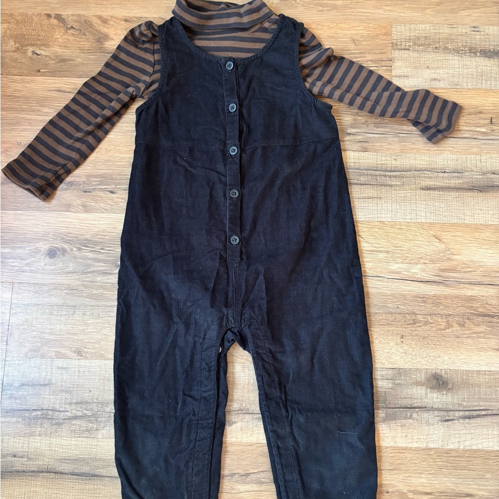 Baby Gap Black Kids Overalls And Stripe Leotard